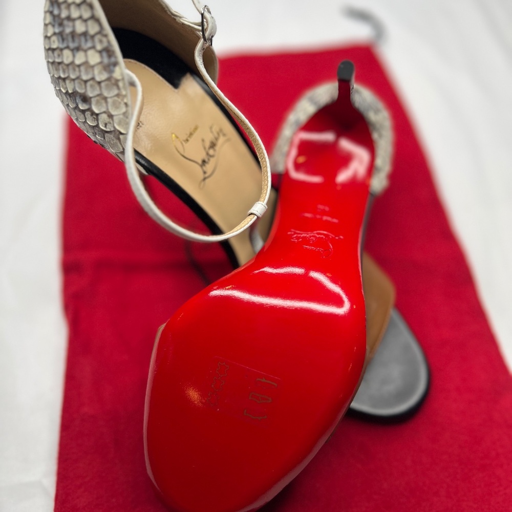 Christian Louboutin Never Worn Python T-Strap Hee… - image 6